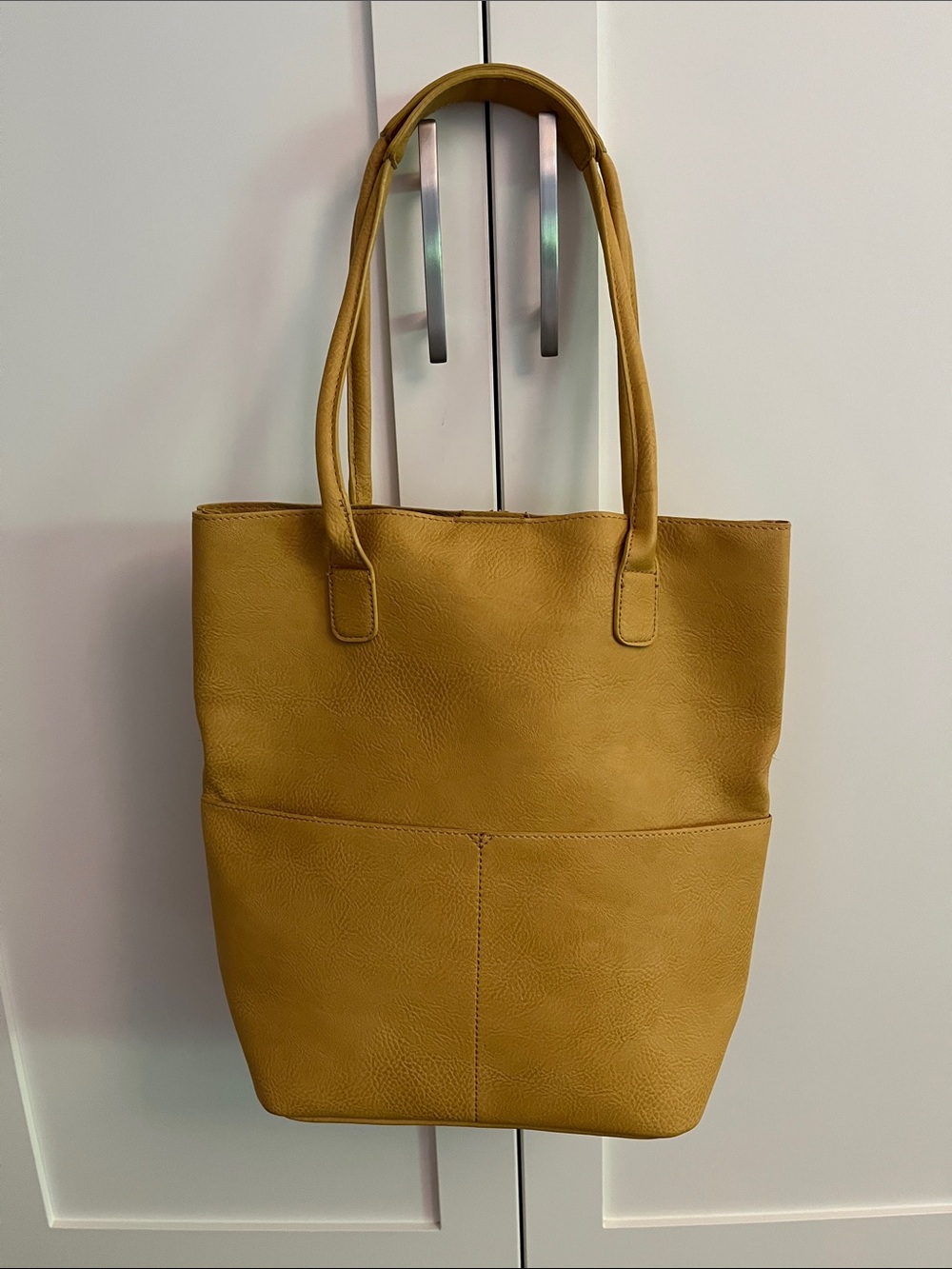 Mustard Yellow vegan Leather Tote Bag